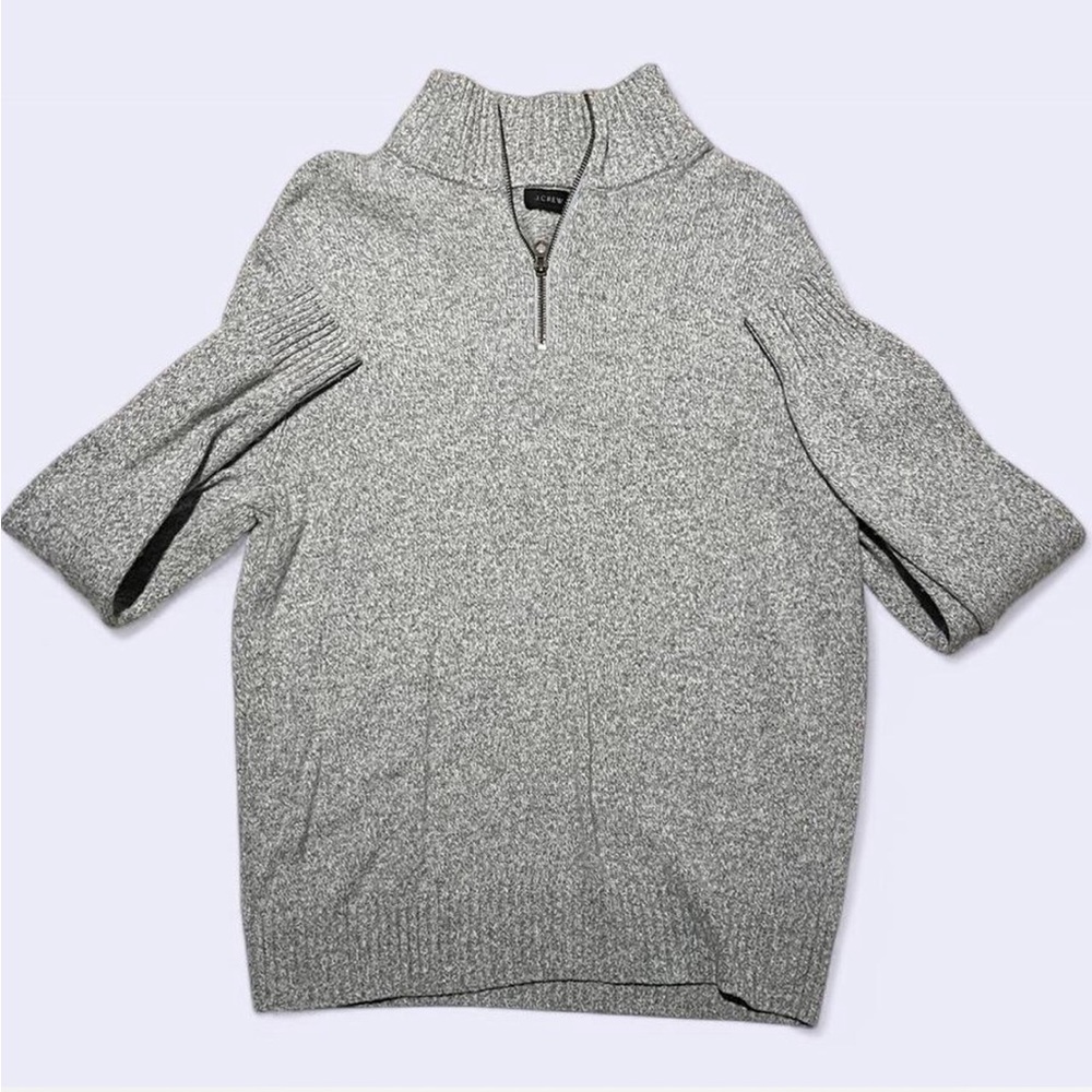 J. Crew Grey Quarter-Zip Sweater - Size Large